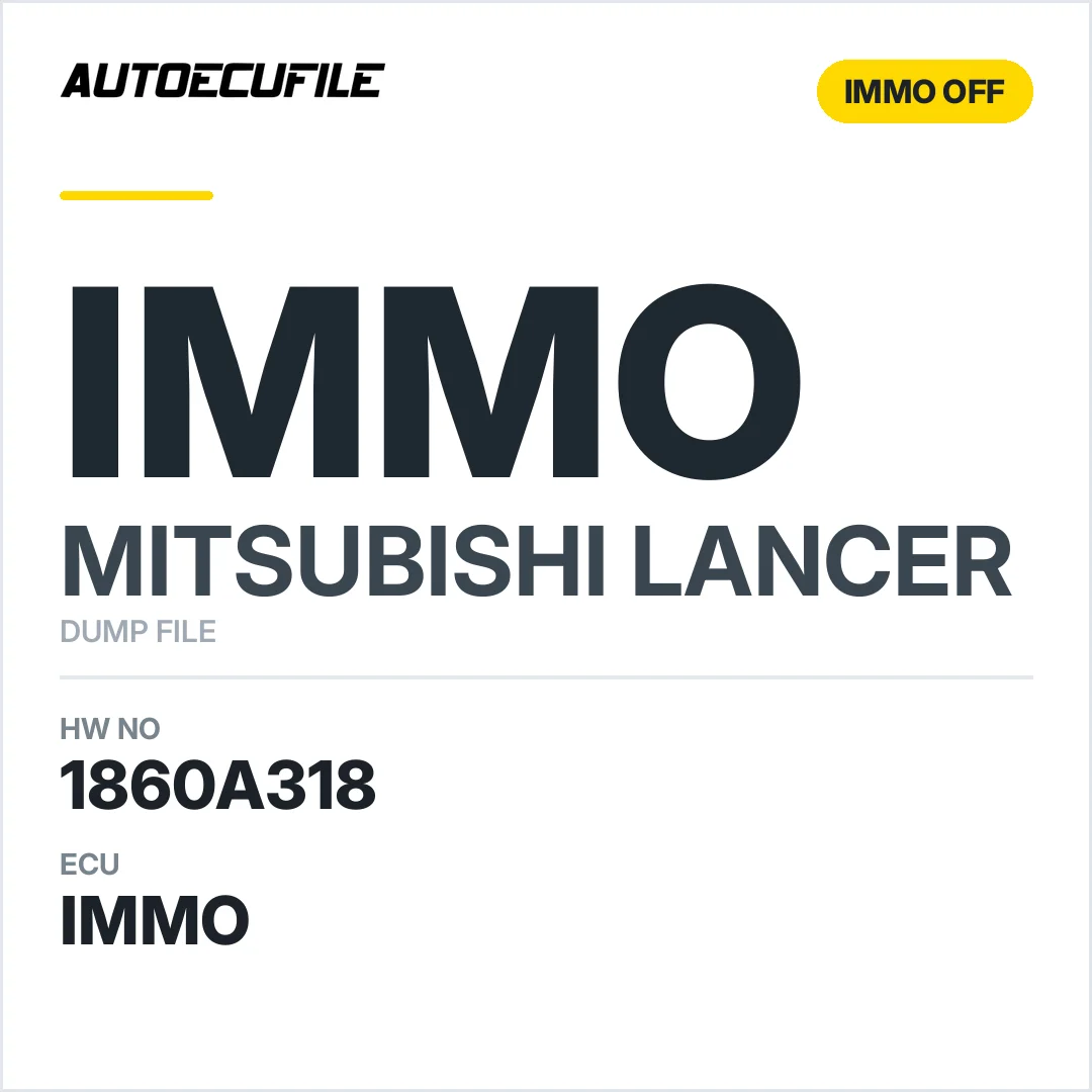 MITSUBISHI LANCER 1860A318 E6T41779 IMMO OFF DUMP