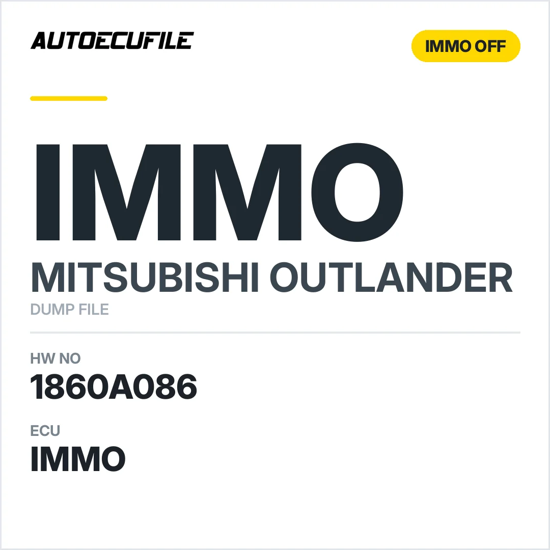MITSUBISHI OUTLANDER 1860A086 E6T44480 IMMO OFF DUMP