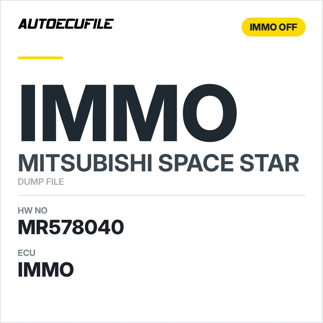 MITSUBISHI SPACE STAR MR578040 E2T71280 IMMO OFF DUMP