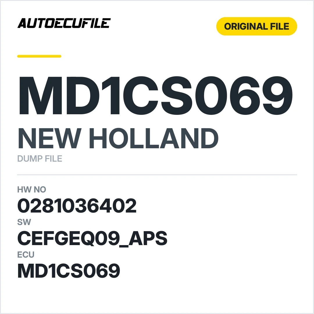 NEWHOLLAND MD1CS069 0281036402 10SW062159 CEFGEQ09 APS DUMP