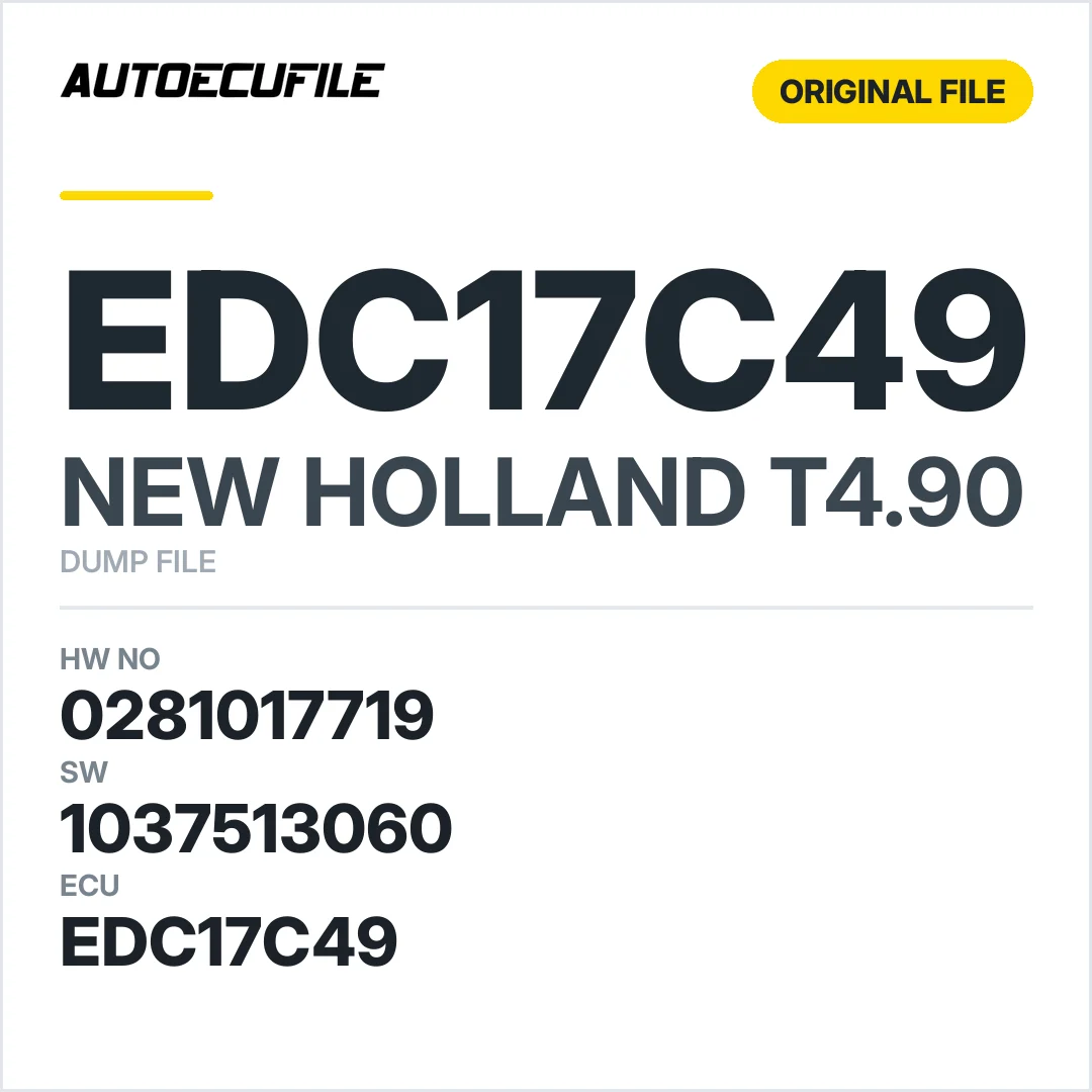 NEWHOLLAND T4.90 EDC17C49 0281017719 1037513060 DUMP
