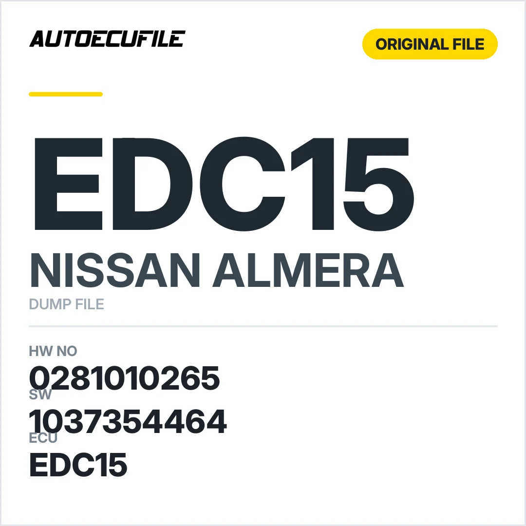 NISSAN ALMERA EDC15 0281010265 1037354464 DUMP