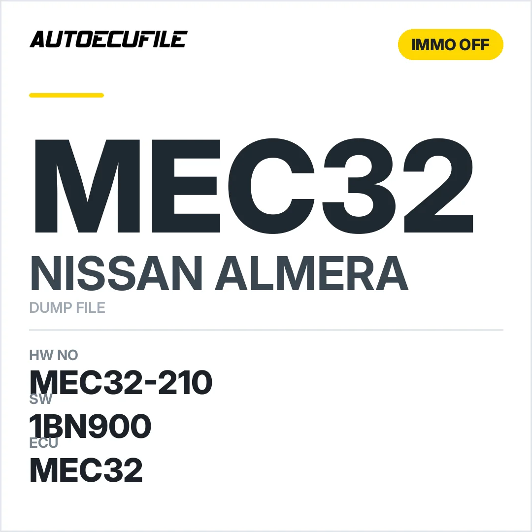 NISSAN ALMERA MEC32-210 1MC3FVE 1BN900  IMMO OFF DUMP