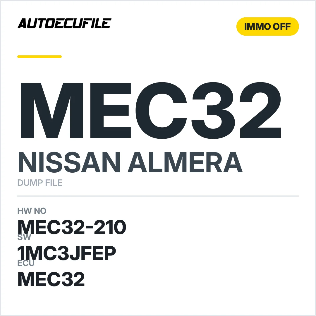 NISSAN ALMERA  MEC32-210 1MC3JFEP IMMO OFF DUMP