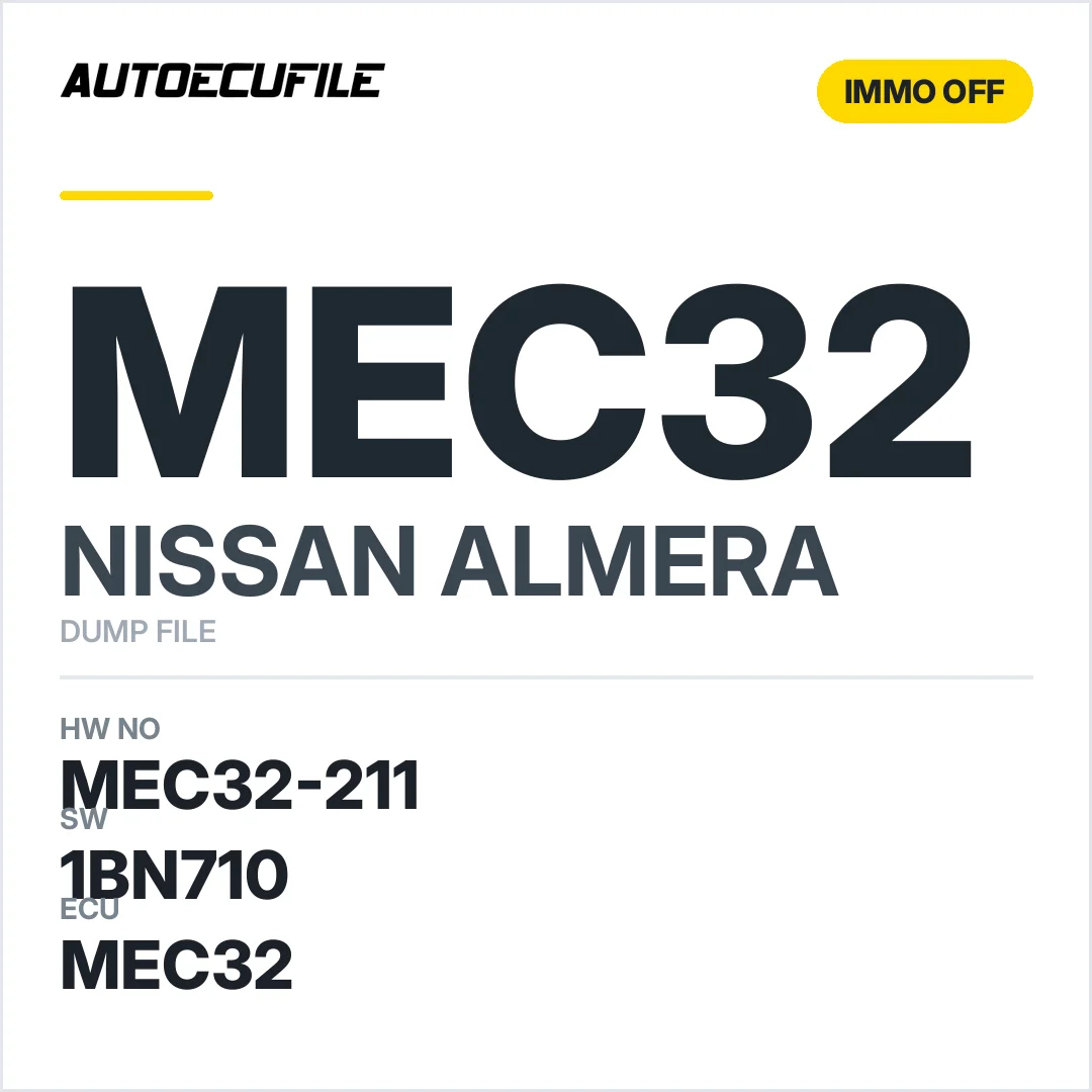 NISSAN ALMERA MEC32-211 1MC3QAES 1BN710 IMMO OFF DUMP