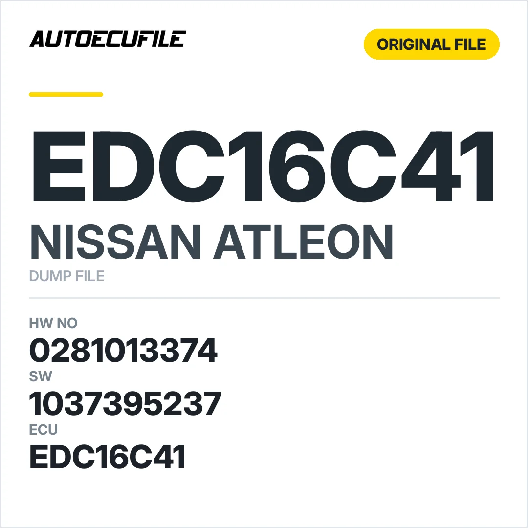 NISSAN ATLEON EDC16C41 0281013374 1037395237 DUMP