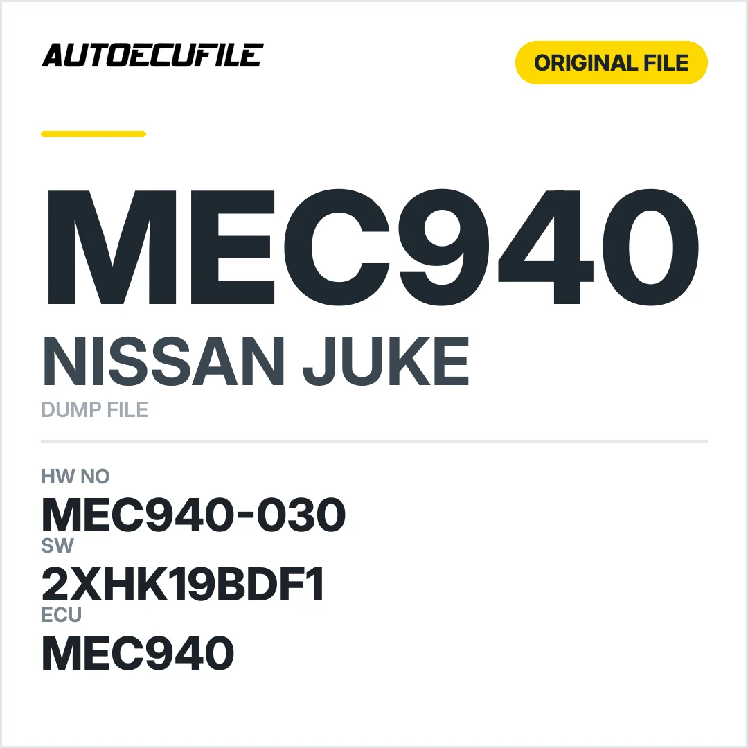 NISSAN JUKE MEC940-030 2XHK19BDF1 1KA3C DUMP