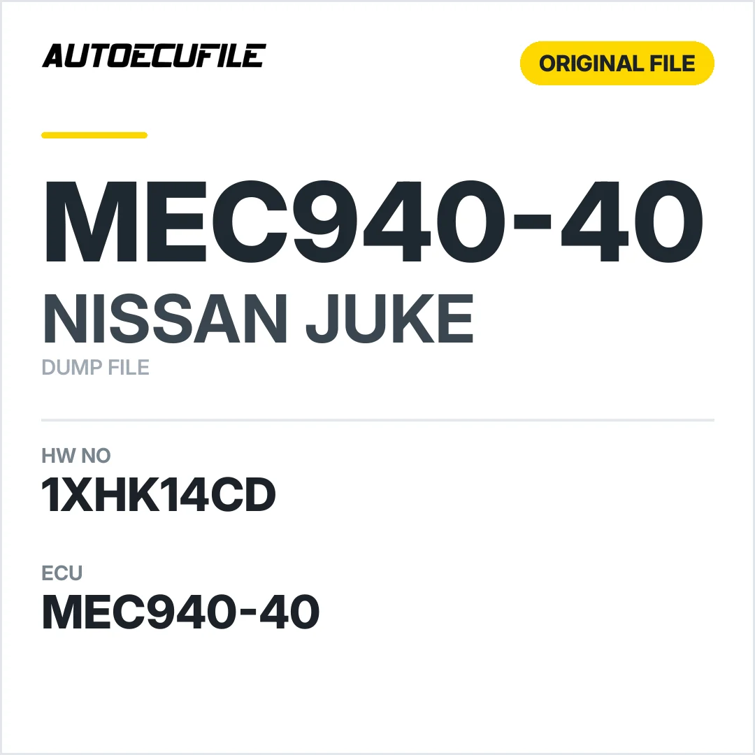 NISSAN JUKE MEC940-40 1XHK14CD DUMP