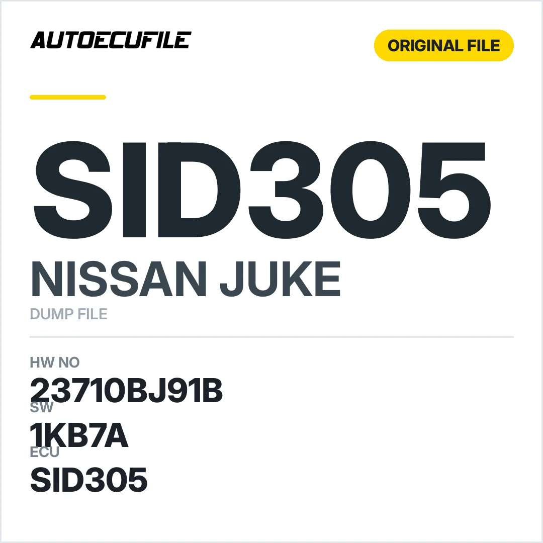 NISSAN JUKE SID305 23710BJ91B 0755R 1KB7A DUMP