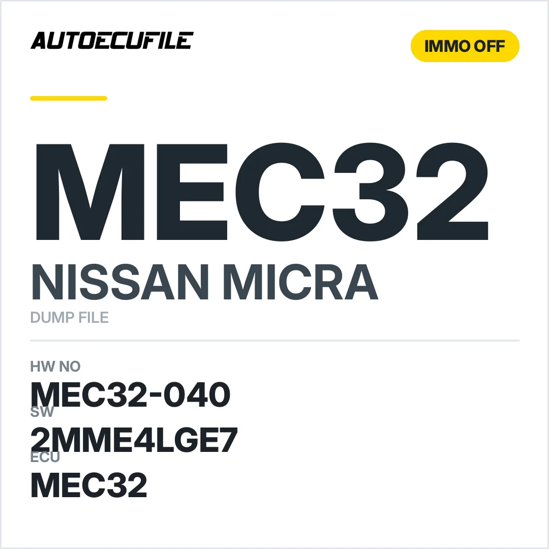 NISSAN MICRA MEC32-040 2MME4LGE7 IMMO OFF DUMP