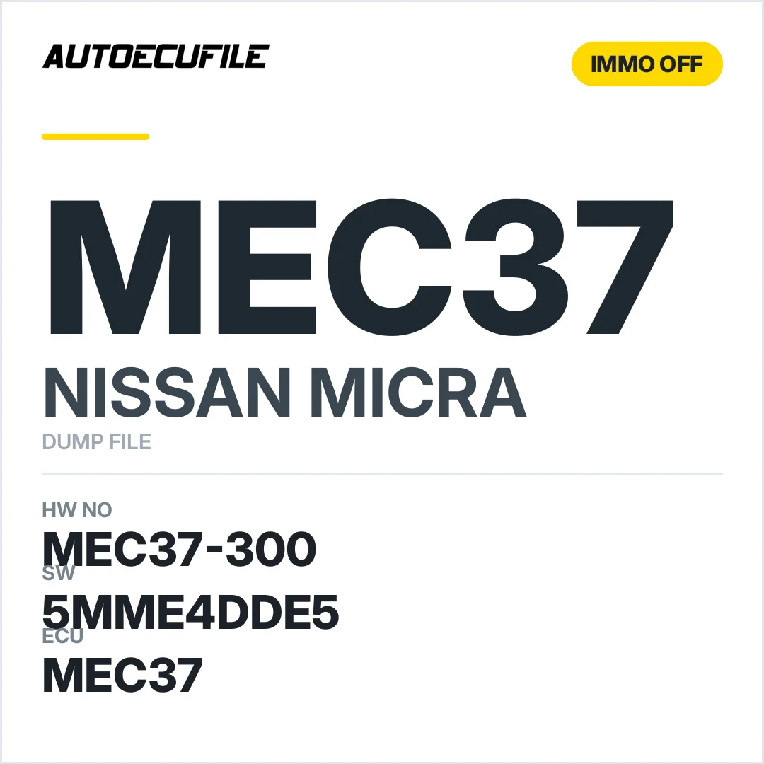 NISSAN MICRA MEC37-300 5MME4DDE5 IMMO OFF DUMP