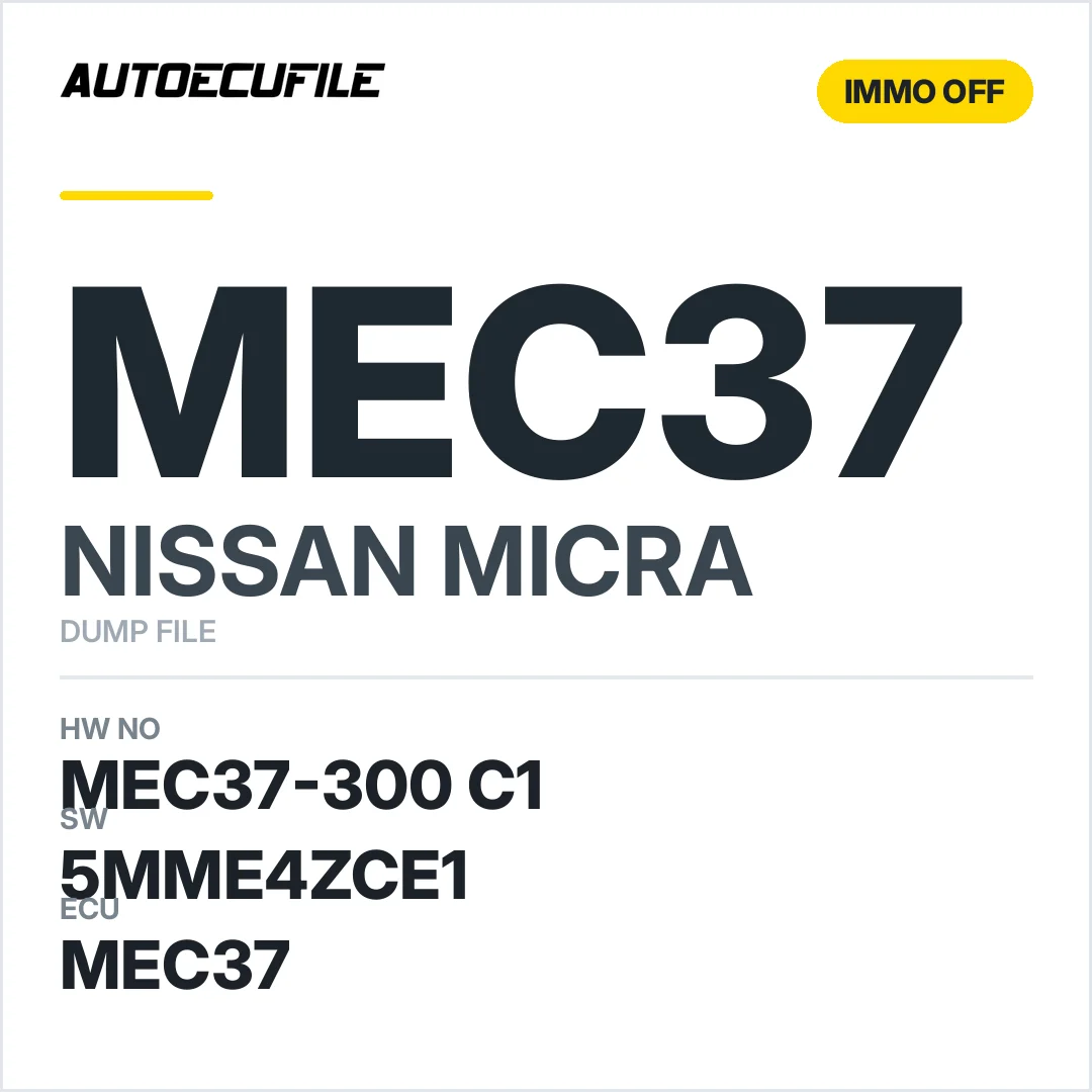 NISSAN MICRA MEC37-300 C1 5MME4ZCE1 IMMO OFF DUMP