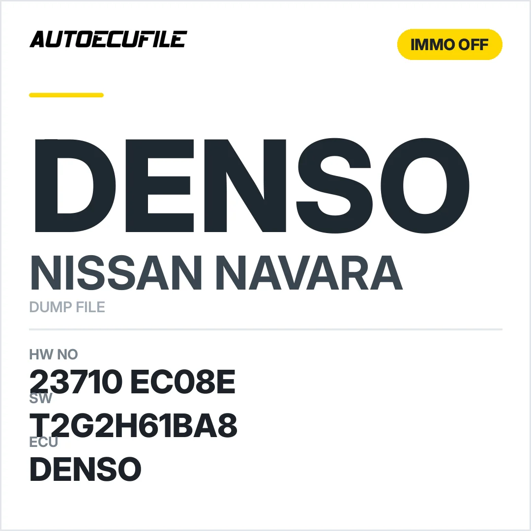 NISSAN NAVARA DENSO 23710 EC08E E30VU4D  T2G2H61BA8 IMMO OFF DUMP