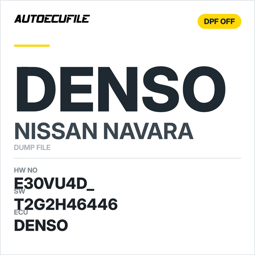 NISSAN NAVARA DENSO E30VU4D  T2G2H46446 DPF EGR OFF DUMP