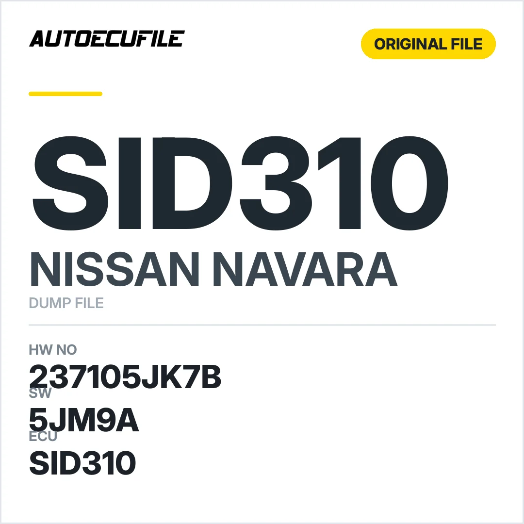 NISSAN NAVARA SID310 237105JK7B 5JM9A DUMP
