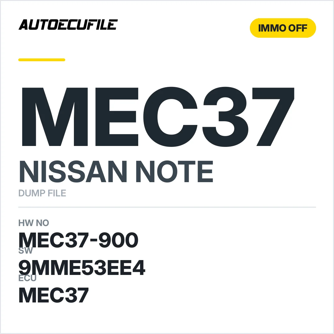 NISSAN NOTE MEC37-900 9MME53EE4 IMMO OFF DUMP