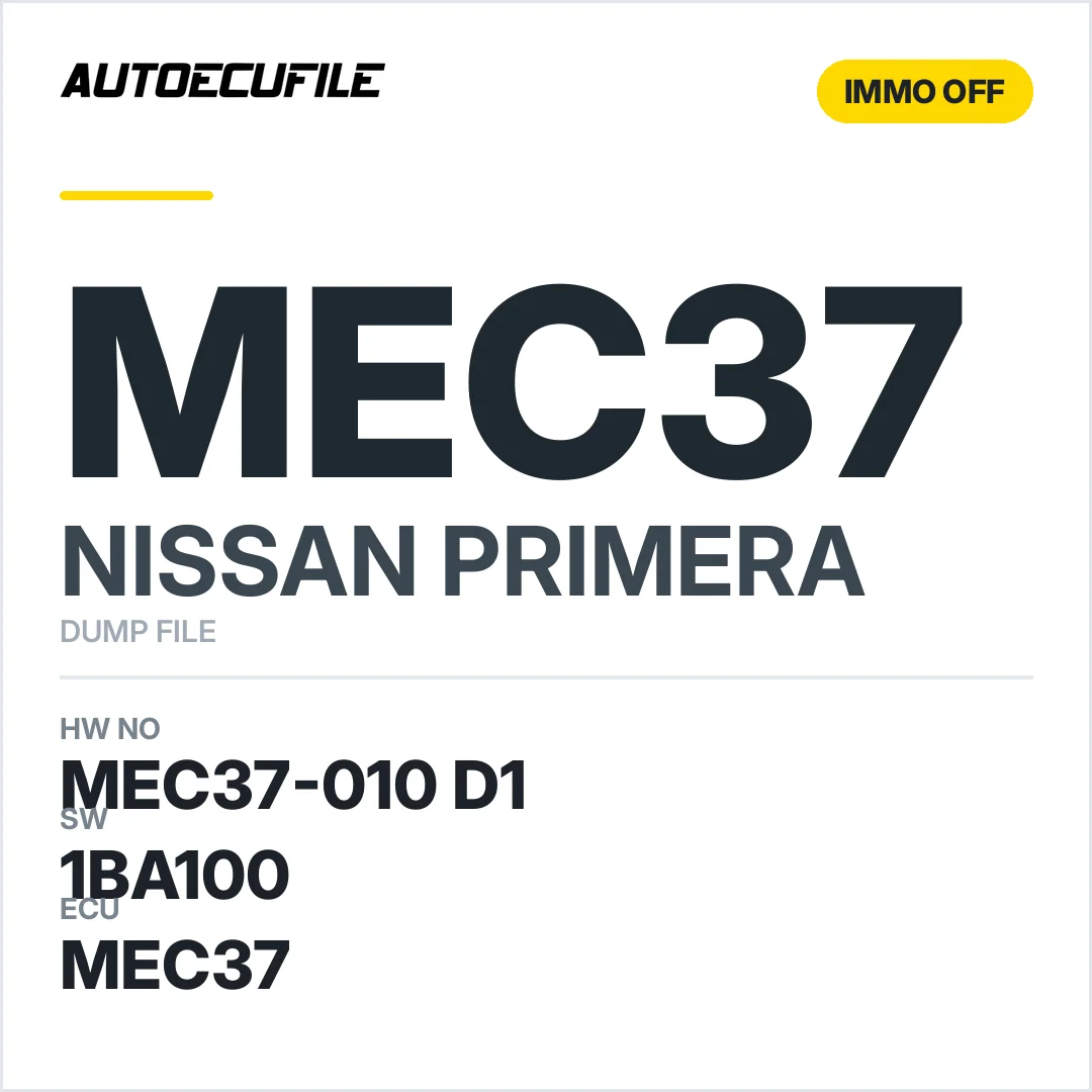 NISSAN PRIMERA MEC37-010 1MC3QAES 1BA100 IMMO OFF DUMP