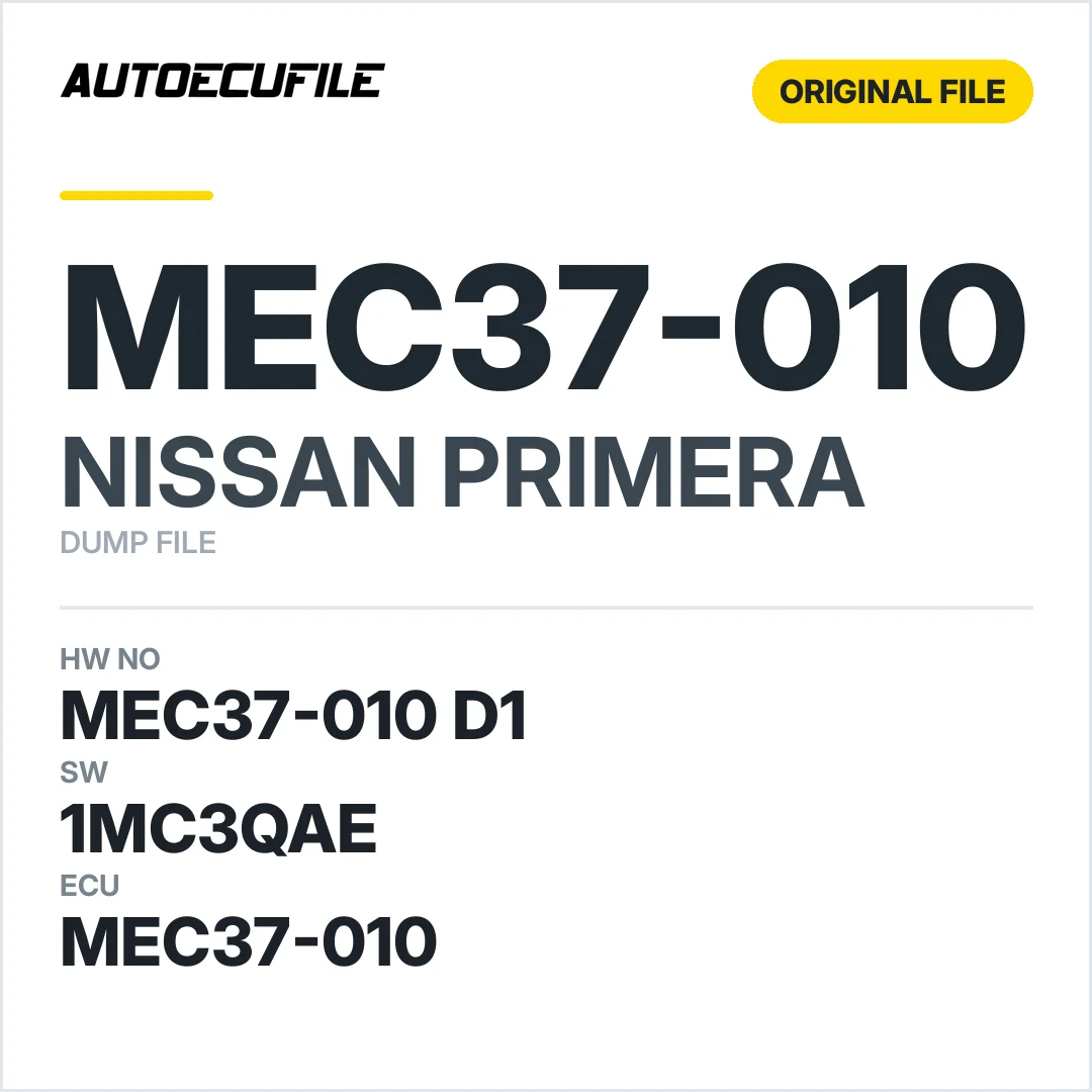 NISSAN PRIMERA MEC37-010 D1 1MC3QAES 1BA101 DUMP