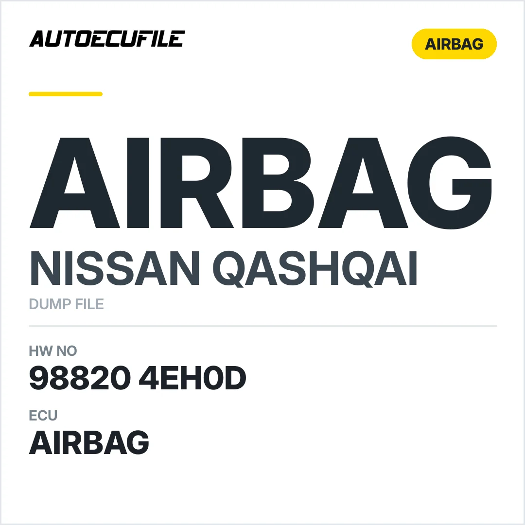 NISSAN QASHQAI AIRBAG 98820 4EH0D DUMP