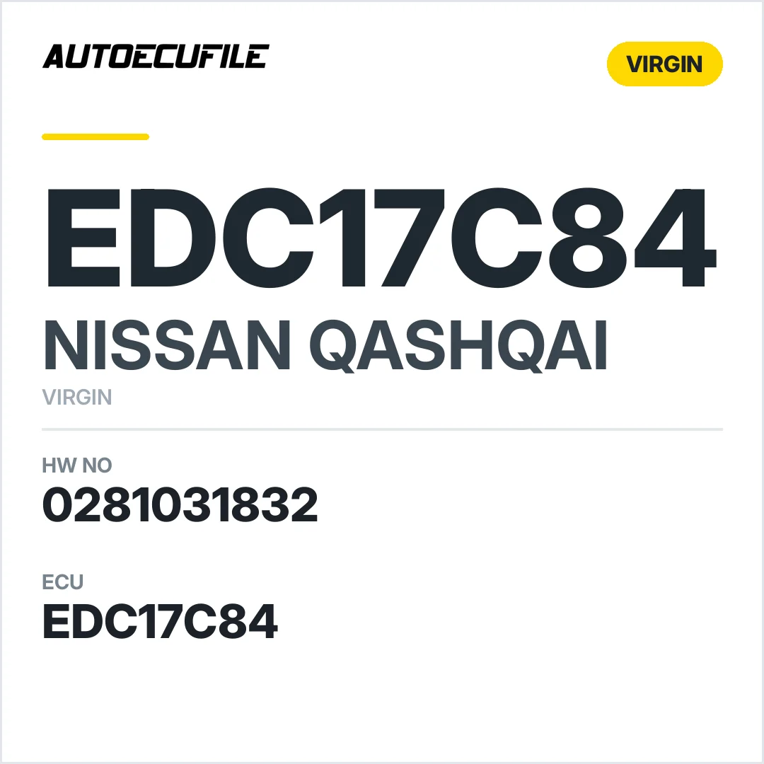 NISSAN QASHQAI EDC17C84 0281031832 AUTO SYNC