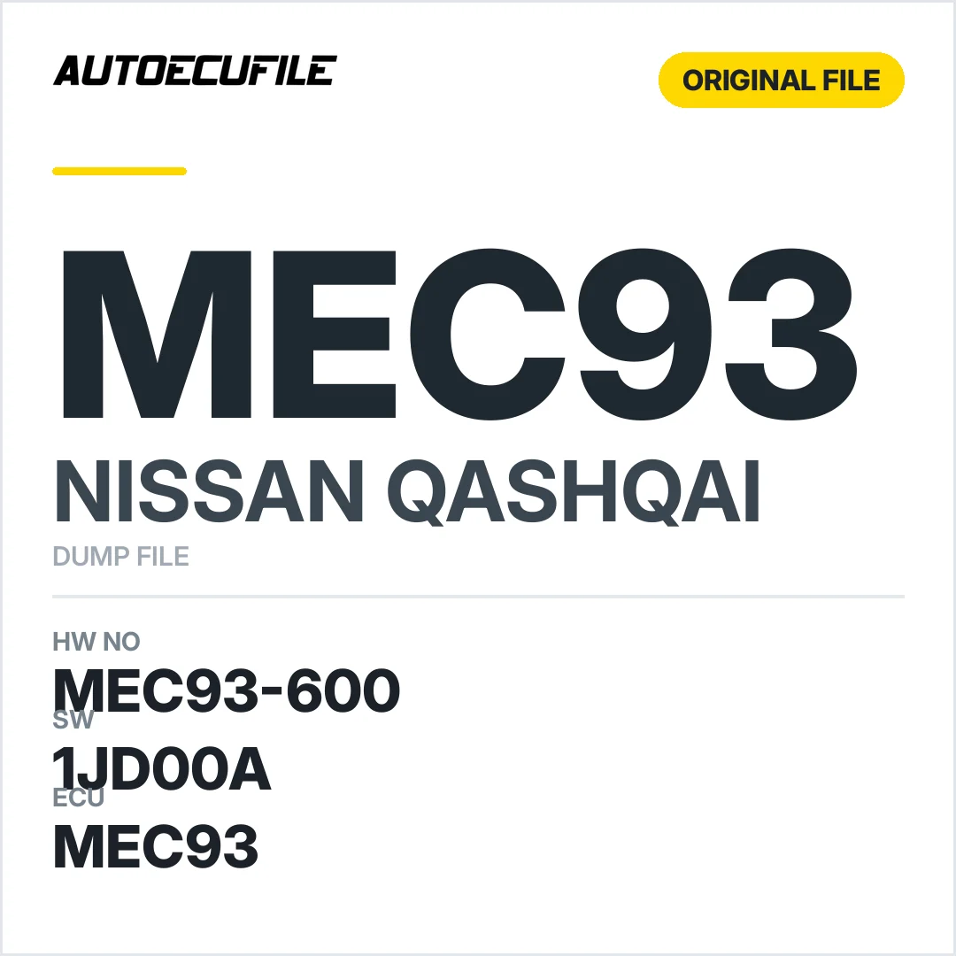 NISSAN QASHQAI MEC93-600 4CMC81PDG 1JD00A DUMP