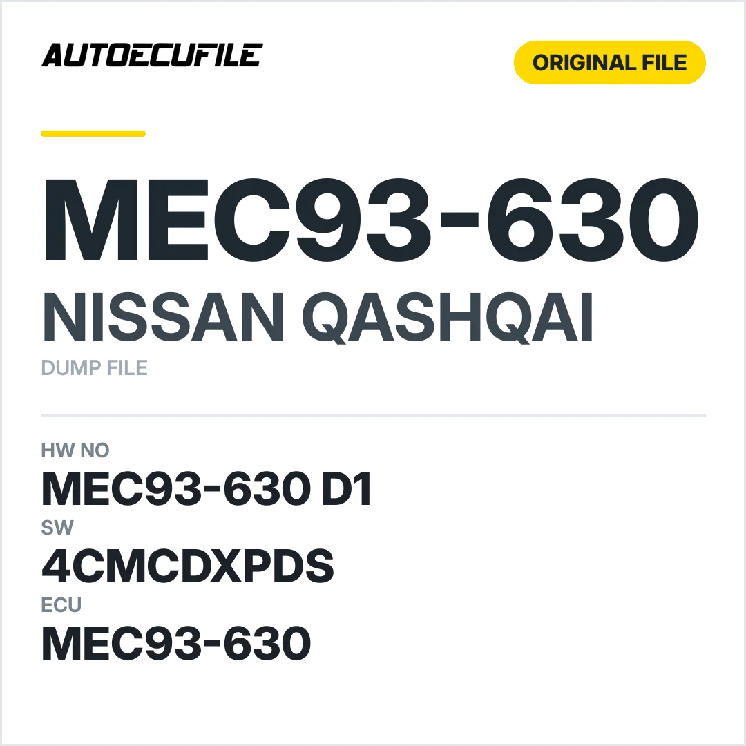 NISSAN QASHQAI MEC93-630 D1 4CMCDXPDS DUMP
