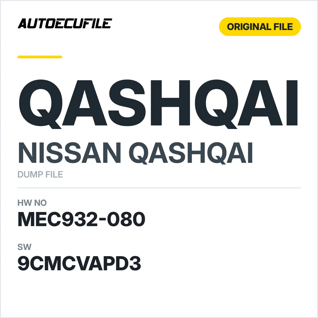 NISSAN QASHQAI MEC932-080 9CMCVAPD3 DUMP