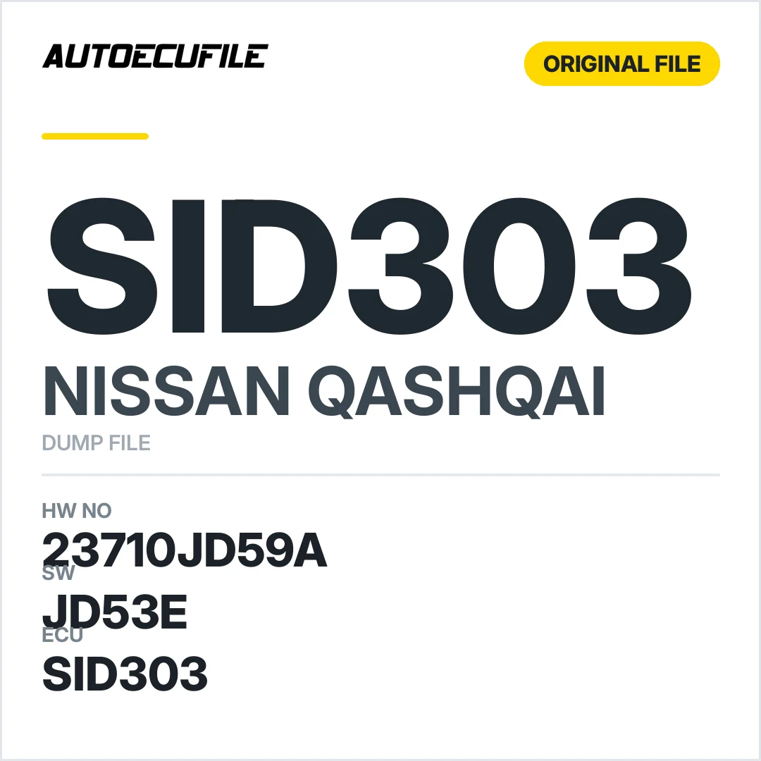 NISSAN QASHQAI SID303 23710JD59A JD53E DUMP