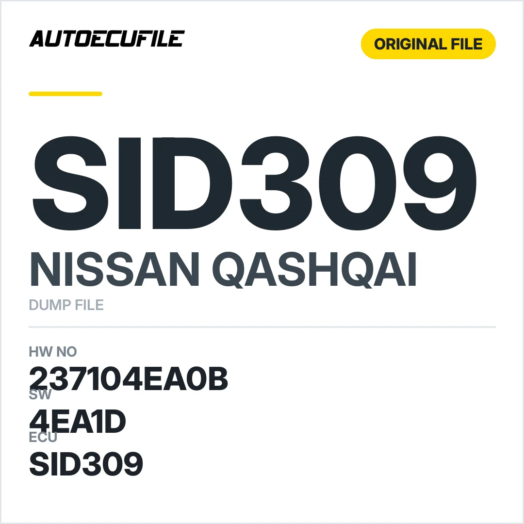NISSAN QASHQAI SID309 237104EA0B 4EA1D DUMP