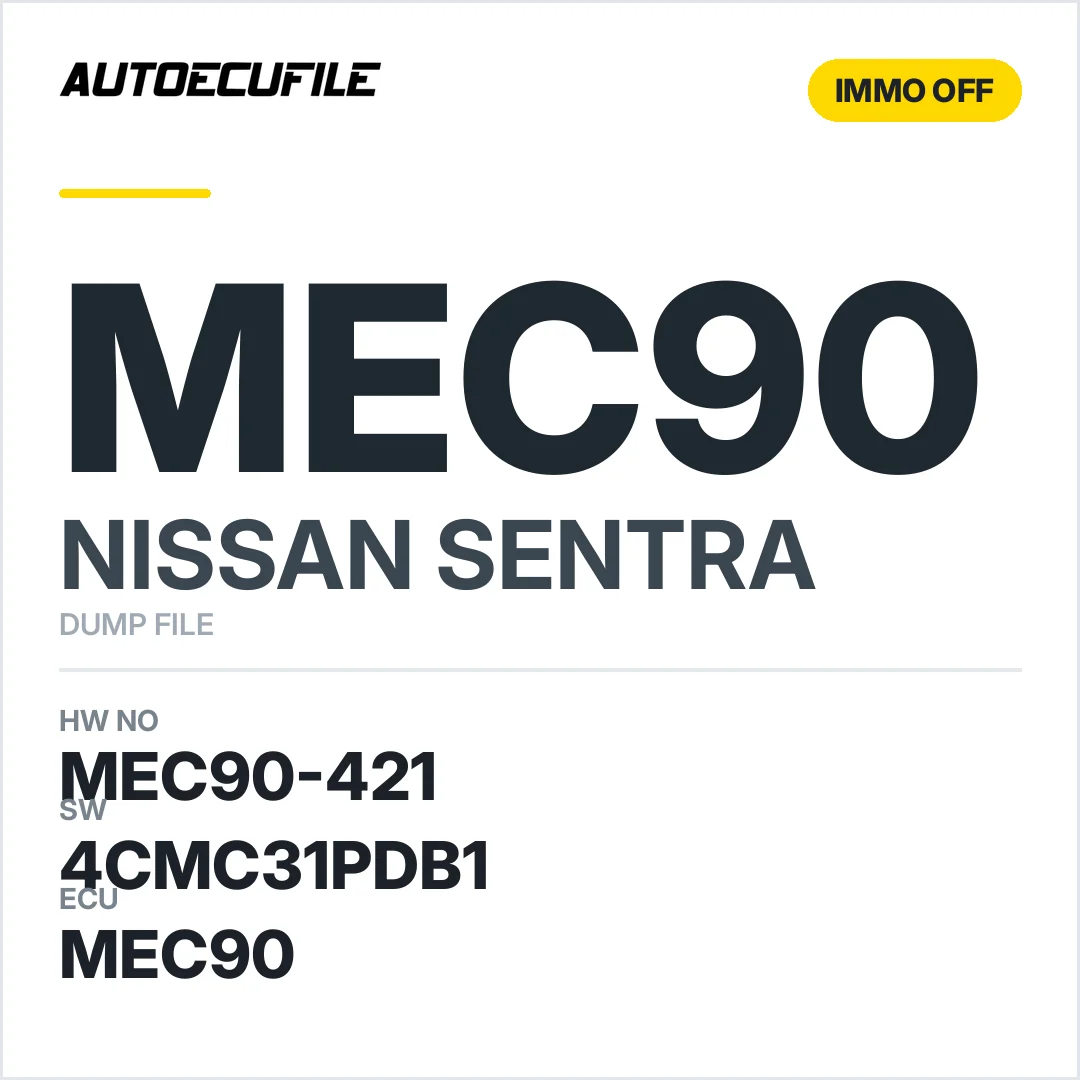 NISSAN SENTRA MEC90-421 4CMC31PDB1 IMMO OFF DUMP