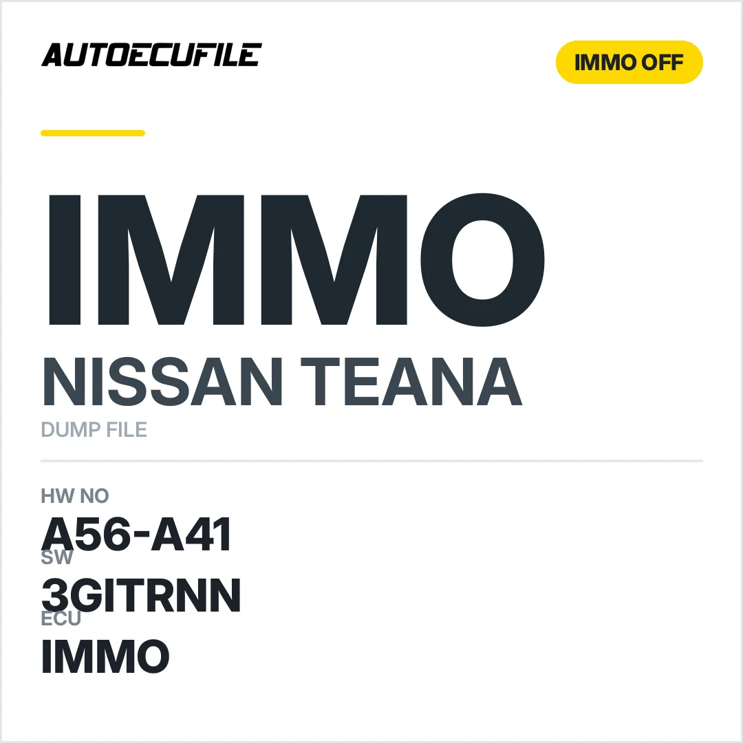 NISSAN TEANA A56-A41 3GITRNN IMMO OFF DUMP