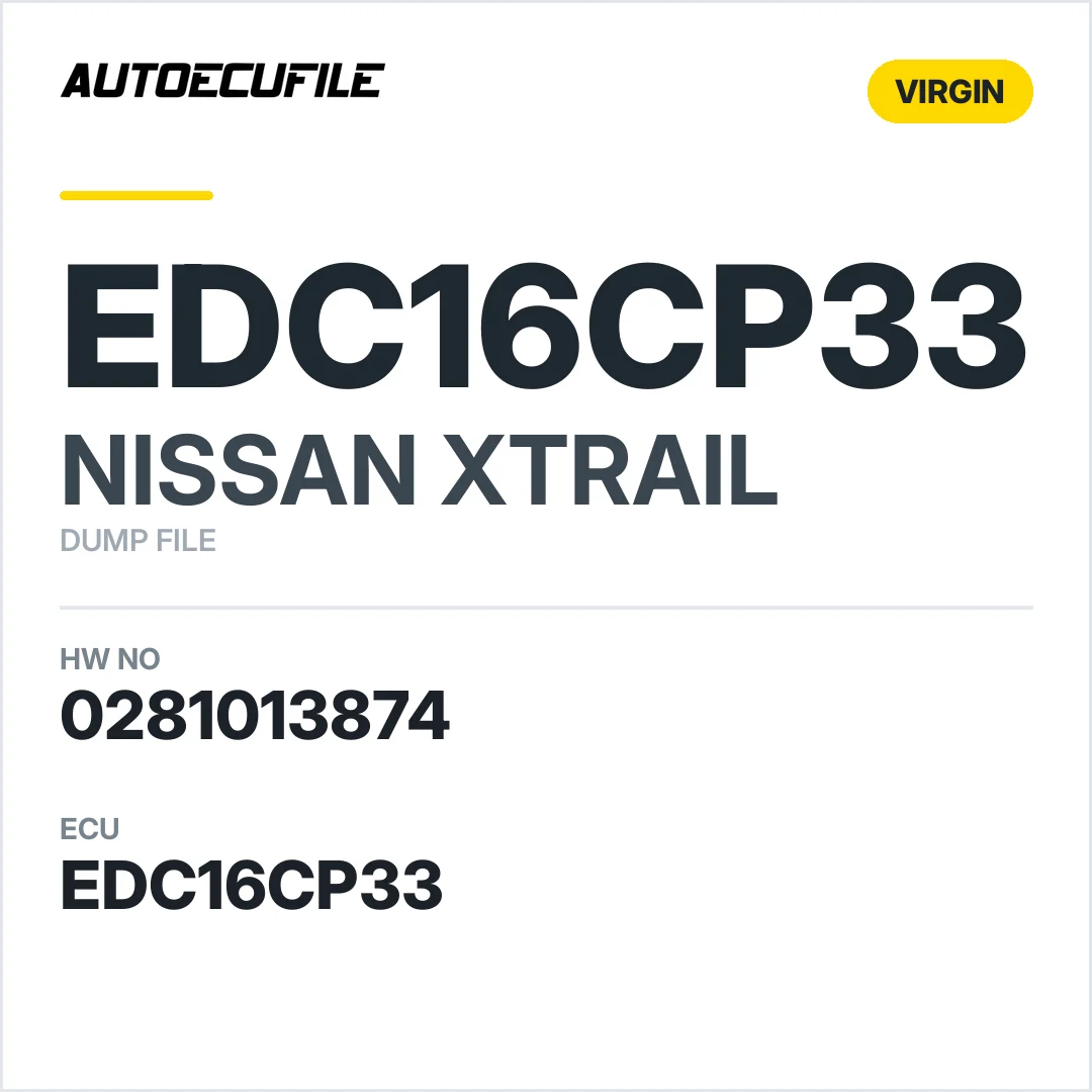 NISSAN XTRAIL EDC16CP33 0281013874 VIRGIN DUMP