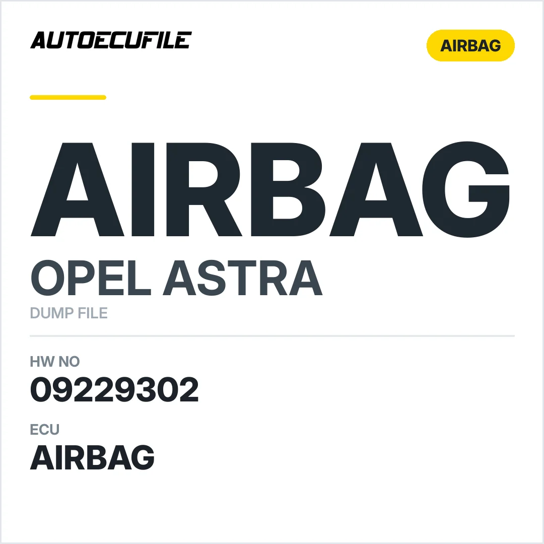 OPEL ASTRA  AIRBAG 09229302 BF 5WK4 2925 DUMP
