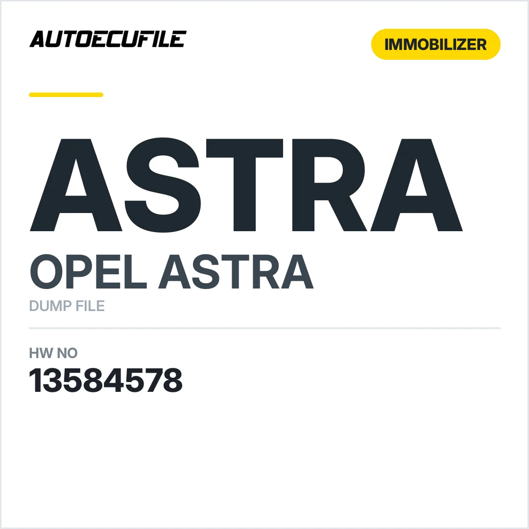 OPEL ASTRA BCM 13584578 DUMP