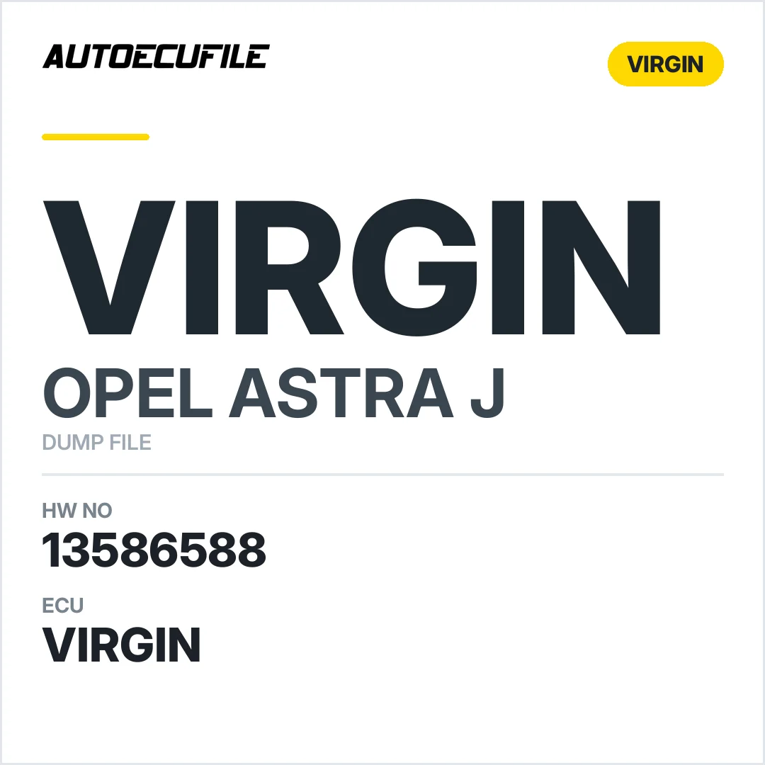 OPEL ASTRA  BCM 13586588 VIRGIN DUMP