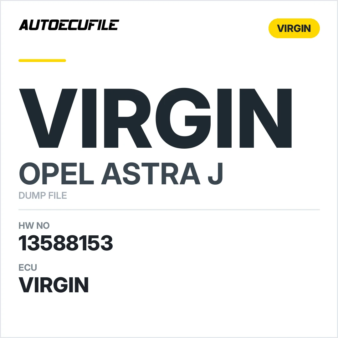 OPEL ASTRA  BCM 13588153 VIRGIN DUMP