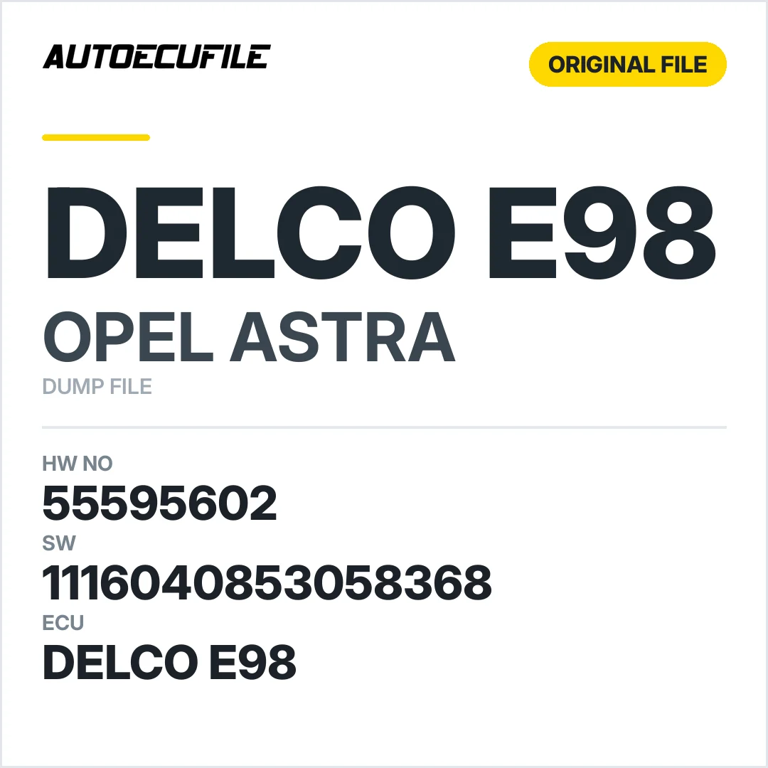 OPEL ASTRA DELCO E98 55595602 1116040853058368 DUMP