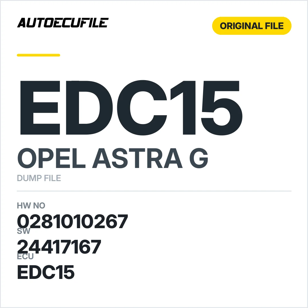 OPEL ASTRA EDC15 0281010267 24417167 DUMP