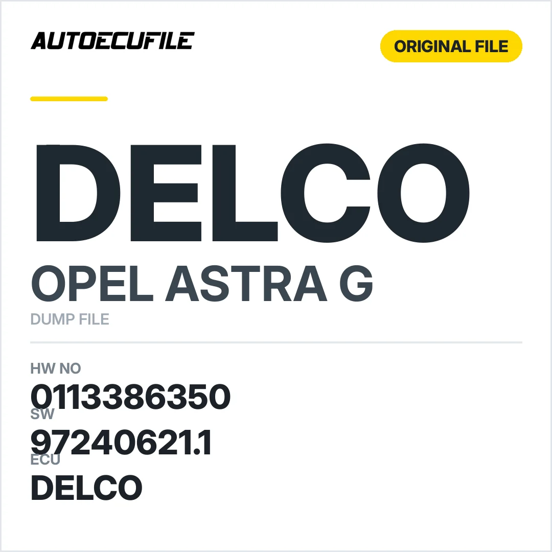 OPEL ASTRA G  DELCO 0113386350 97240621.1 DUMP