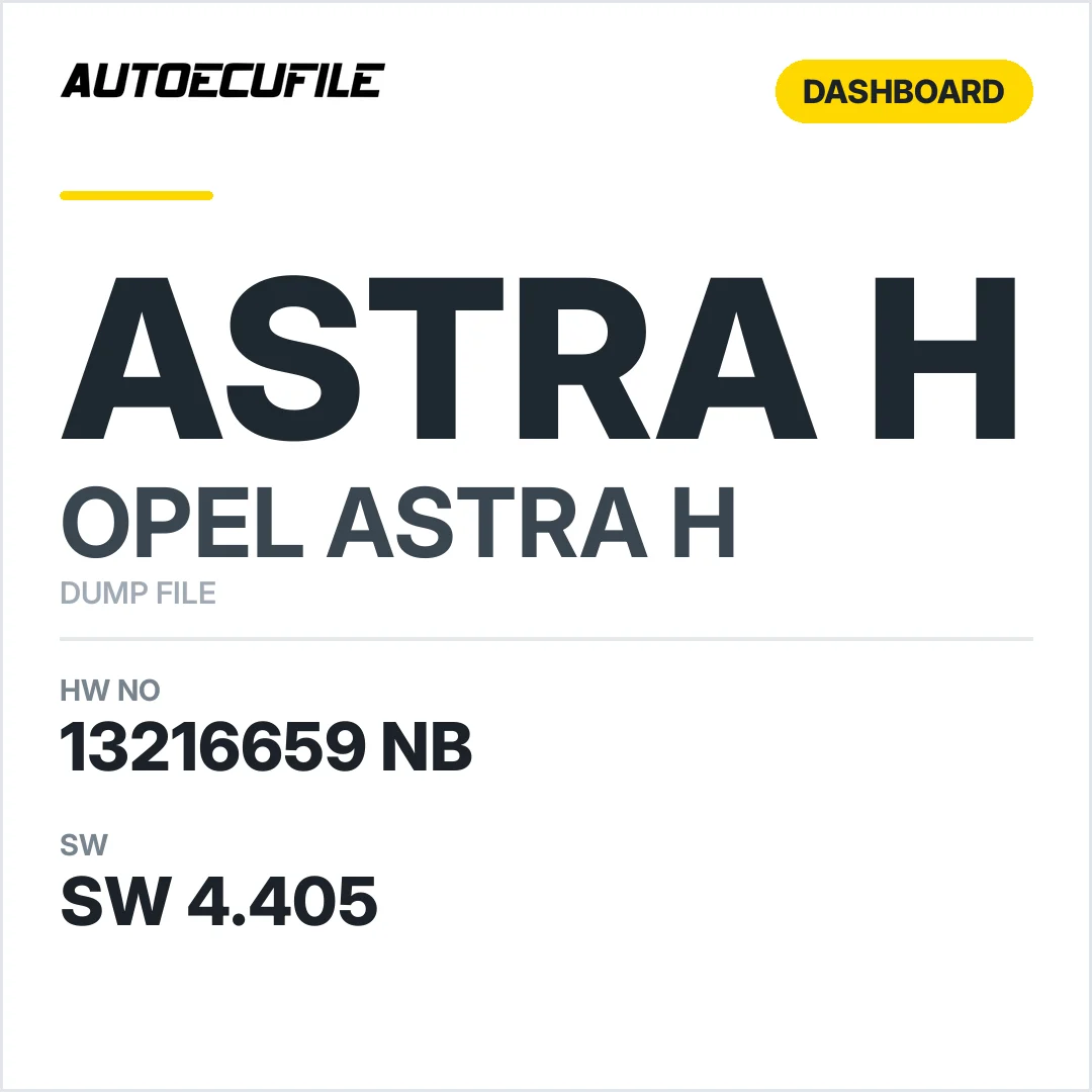 OPEL ASTRA H DASHBOARD 13216659 NB SW 4.405 DUMP