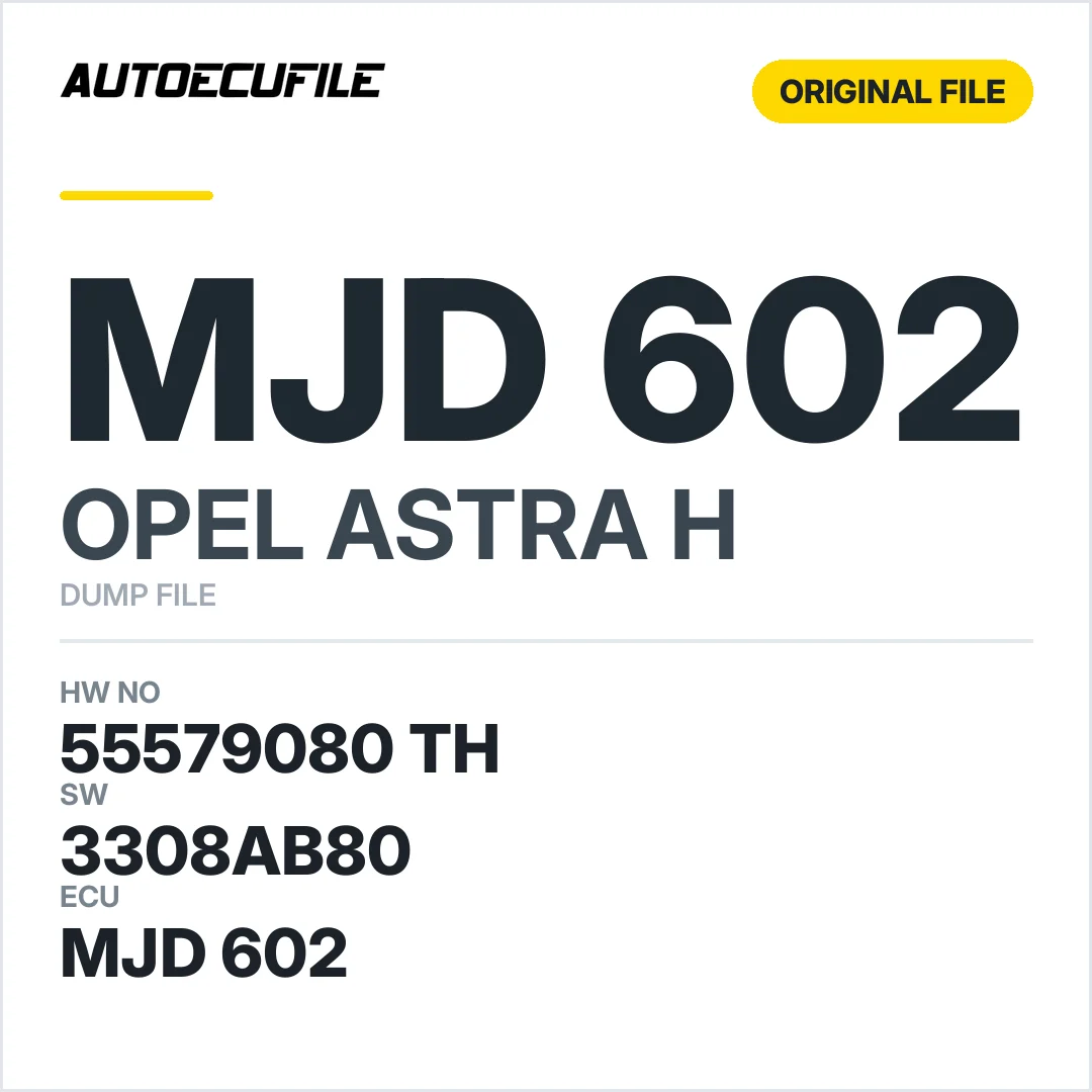 OPEL ASTRA H MJD 6O2 55579080 TH 3308AB80 DUMP