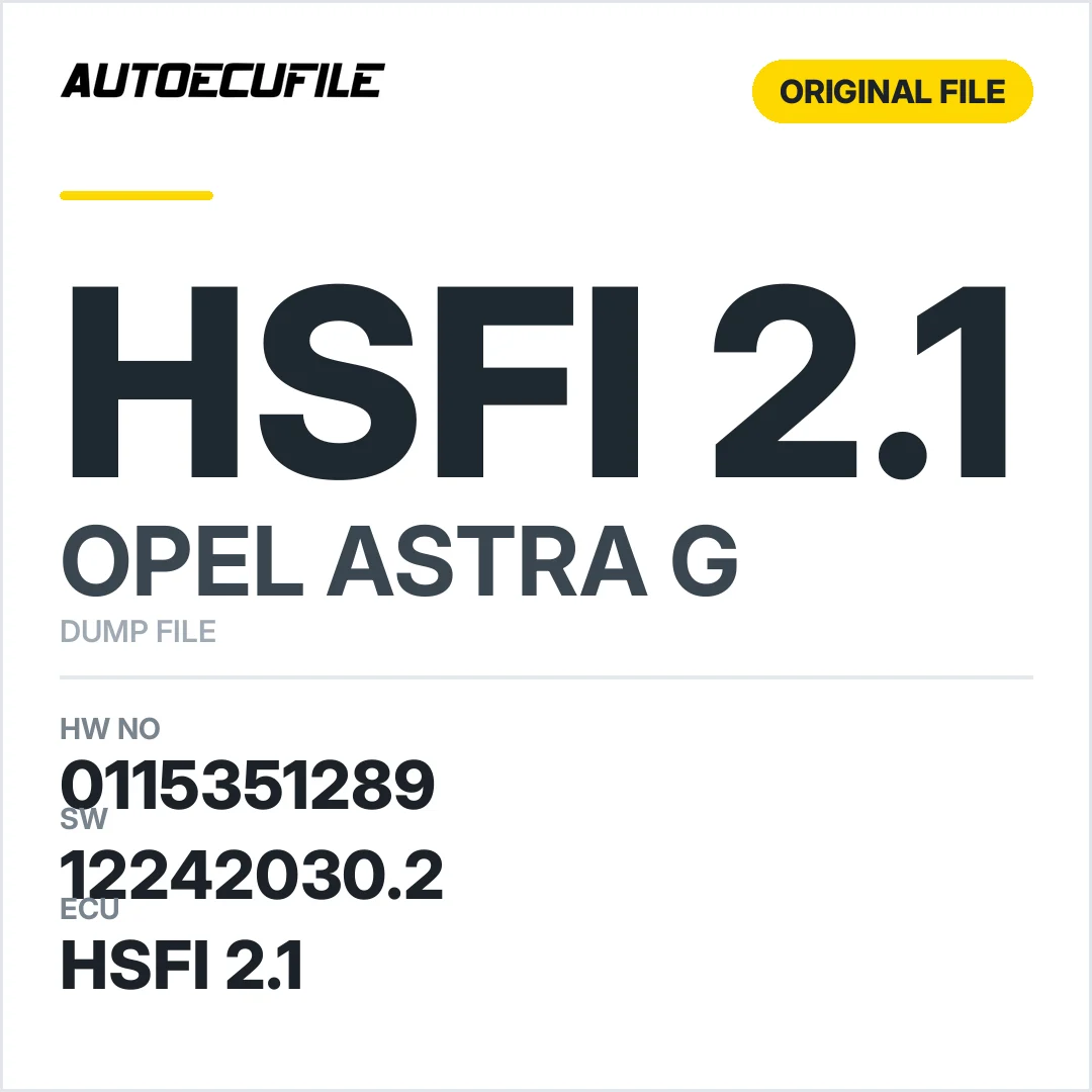 OPEL ASTRA HSFI 2.1 0115351289 12242030.2 DUMP