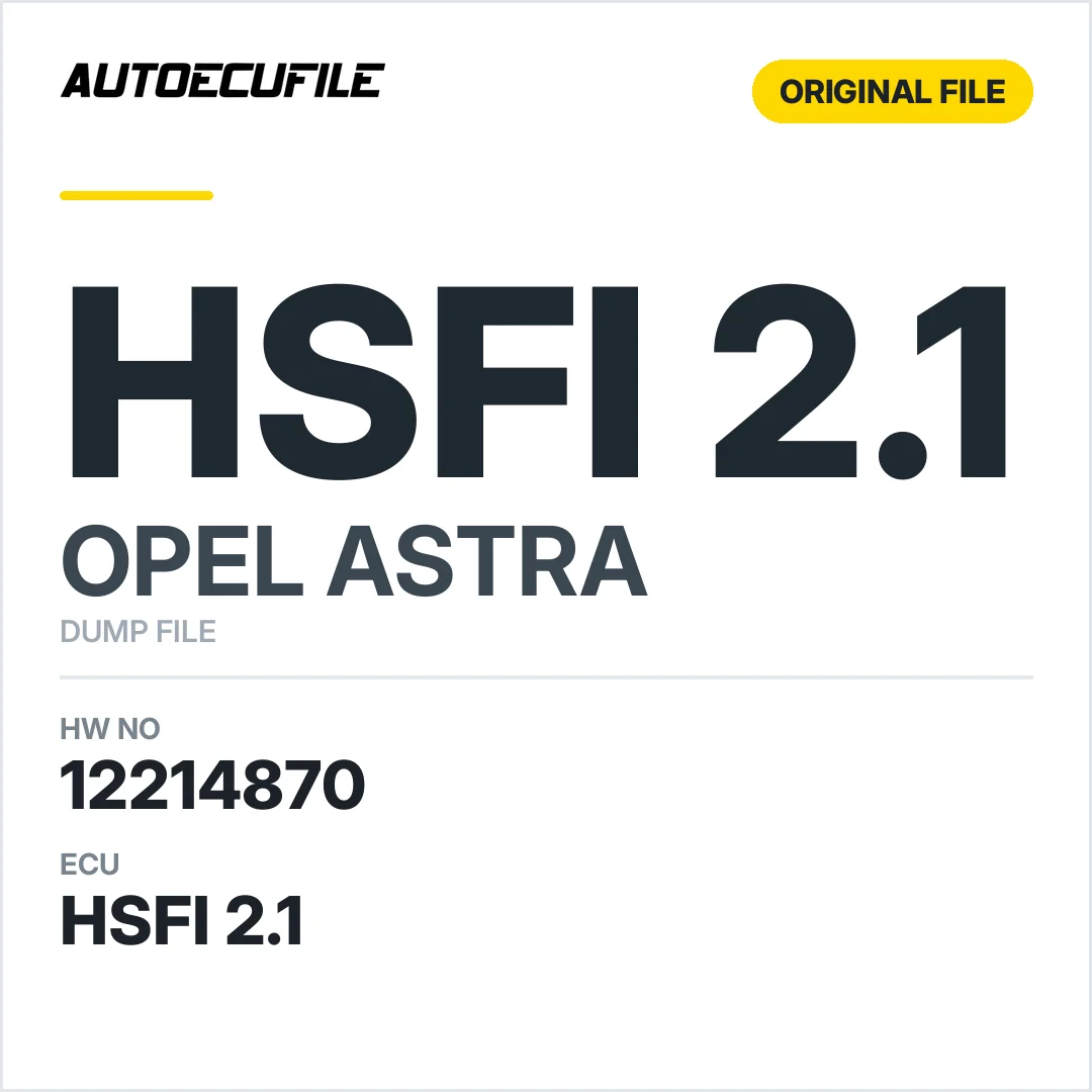 OPEL ASTRA  HSFI 2.1 12214870 DUMP