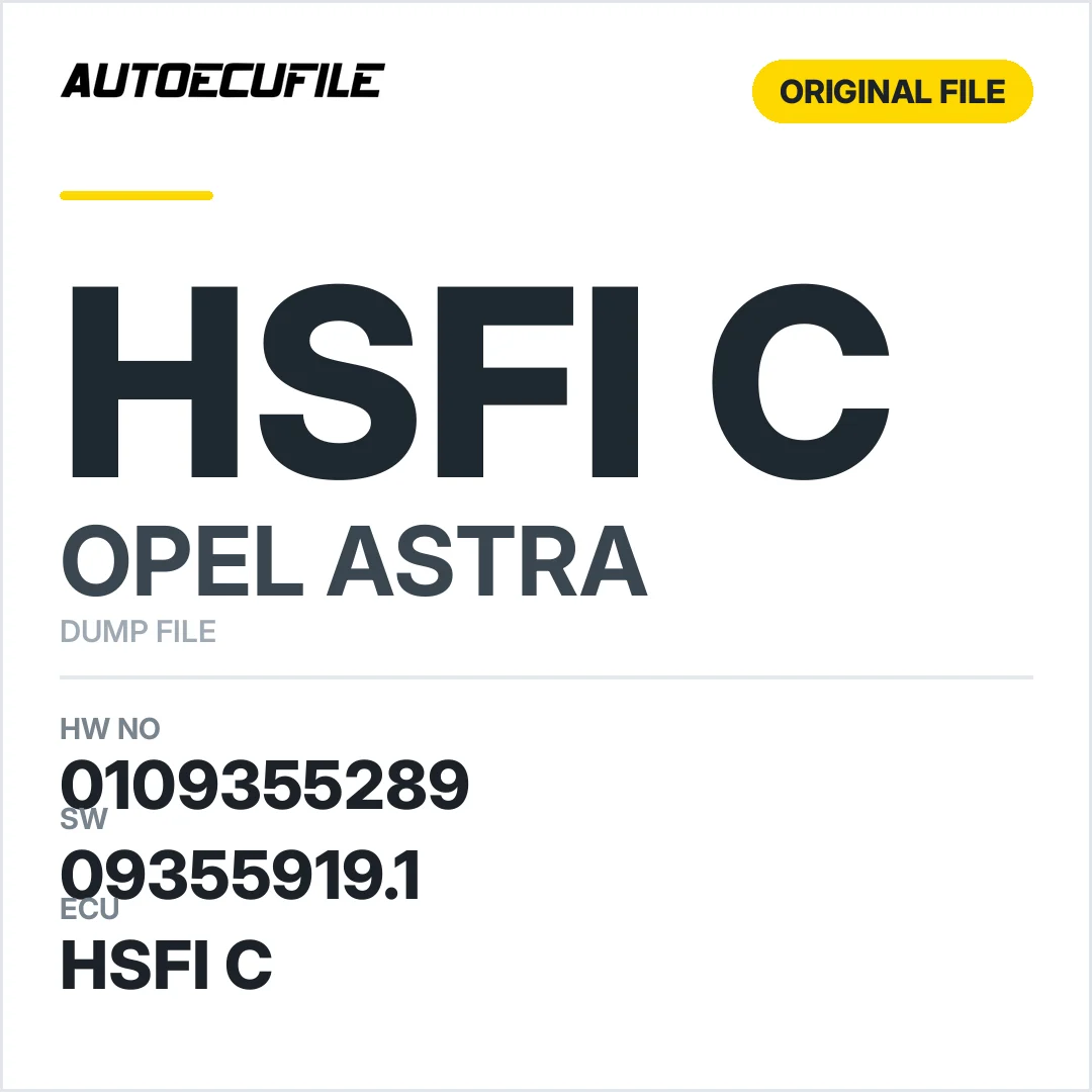 OPEL ASTRA HSFI C 0109355289 09355919.1 DUMP