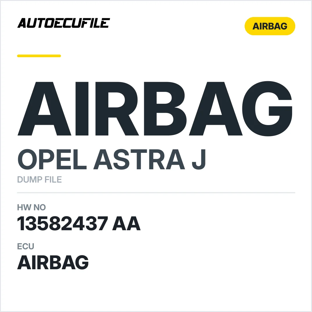 OPEL ASTRA J AIRBAG 13582437 AA  DUMP