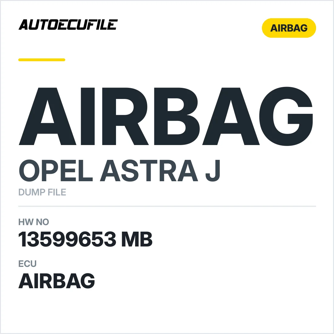 OPEL ASTRA J AIRBAG 13599653 MB VIRGIN DUMP