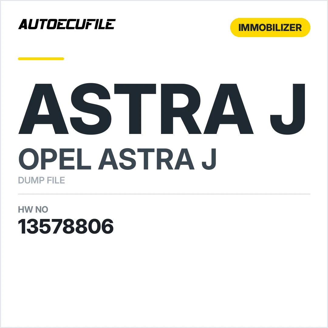 OPEL ASTRA J BCM 13578806 DUMP