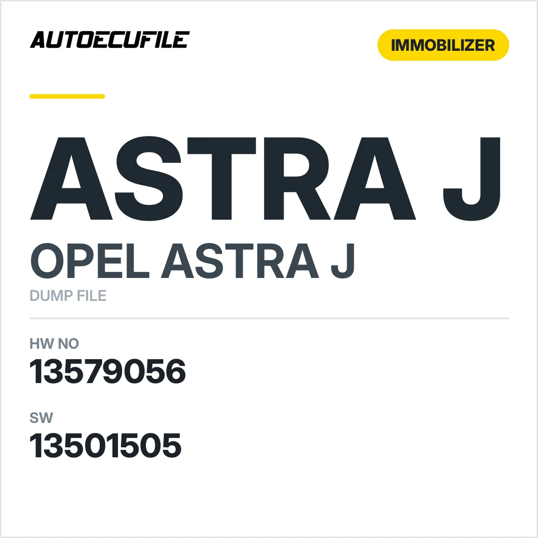 OPEL ASTRA J BCM 13579056 13501505 13582622 DUMP