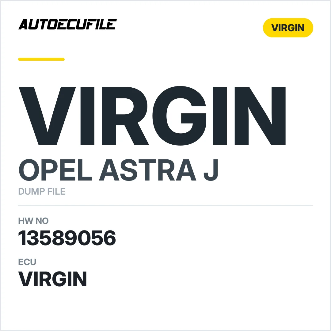 OPEL ASTRA J BCM 13589056 VIRGIN DUMP