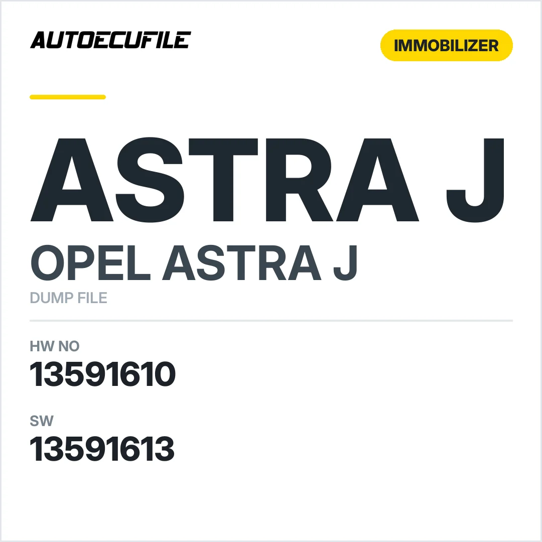OPEL ASTRA J BCM 13591610 13591613 DUMP